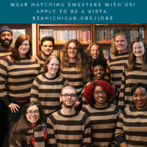 826michigan staff wearing matching sweaters